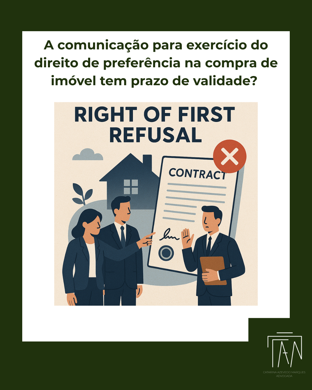 A comunicação para exercício do direito de preferência na compra de imóvel tem prazo de validade?